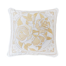 Load image into Gallery viewer, &quot;Rosie&quot; neutral decor vintage crewel pillow
