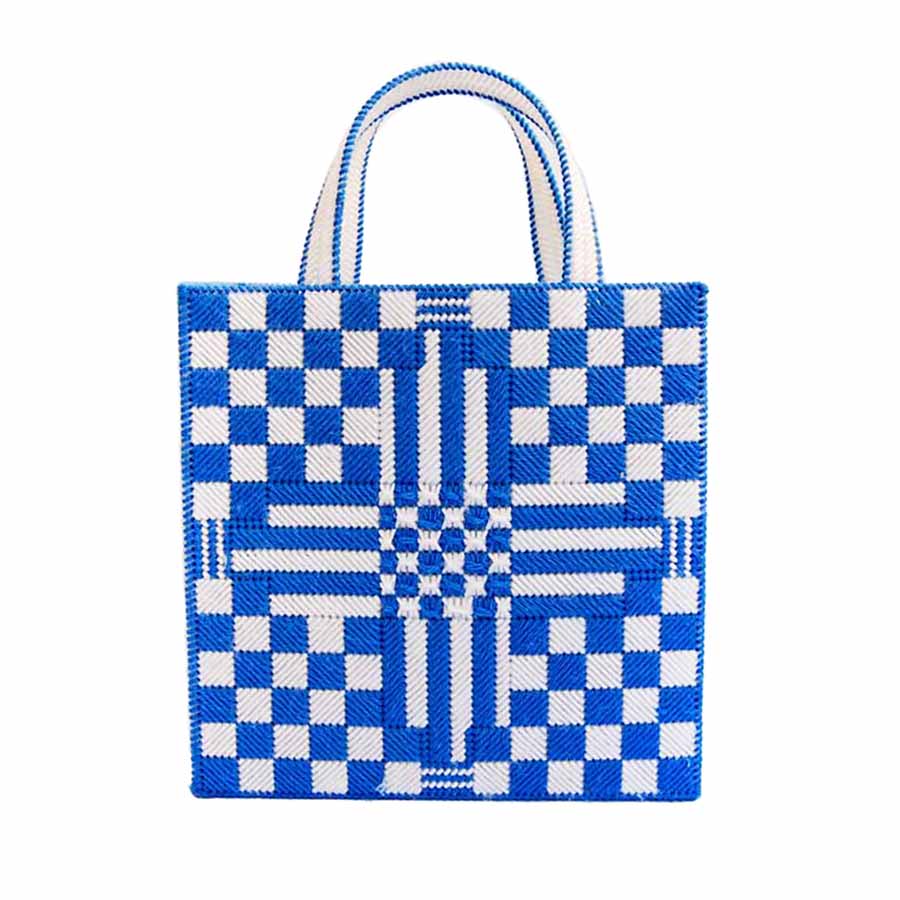 "Jilly" Checkerboard Crewel Tote