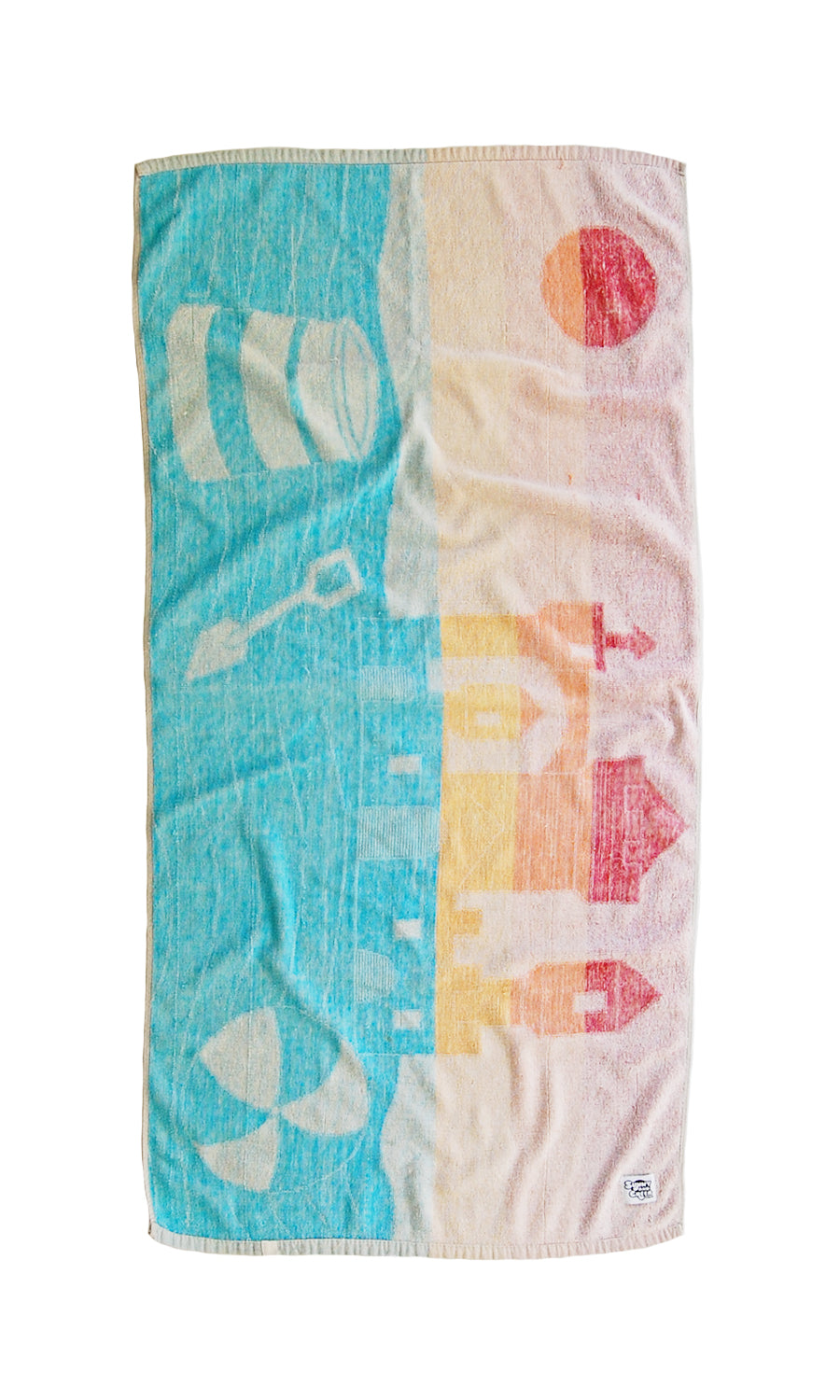 "Sand Castle" vintage beach towel