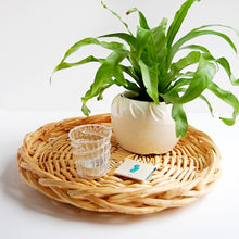 Load image into Gallery viewer, Vintage Woven Rattan Tray

