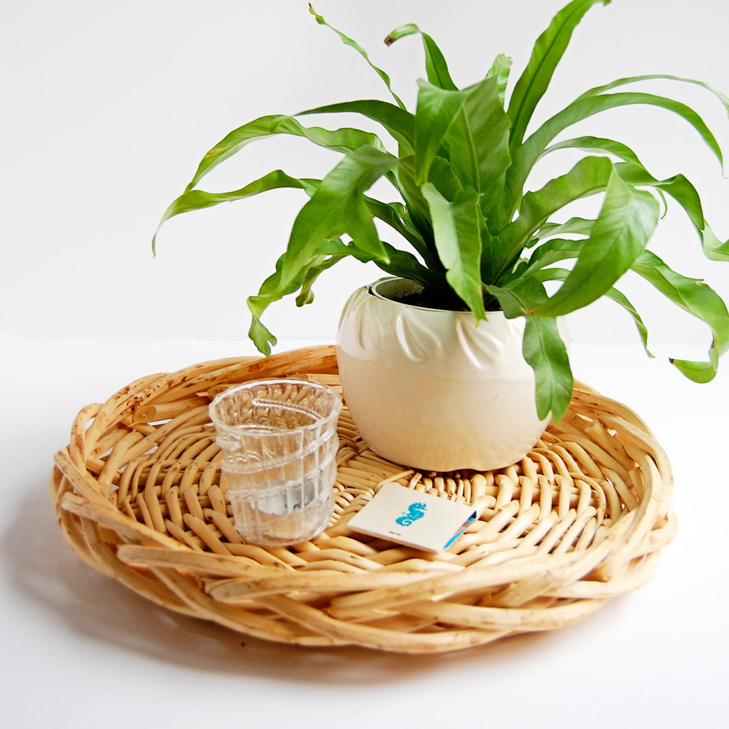 Vintage Woven Rattan Tray