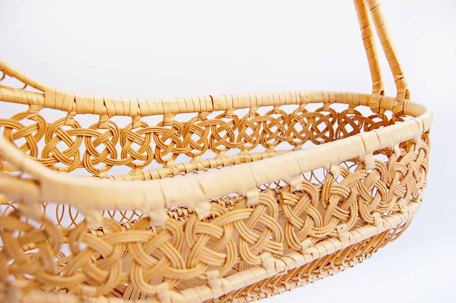 Vintage Woven Straw + Rattan Bottle Basket