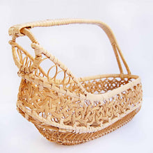 Load image into Gallery viewer, Vintage Woven Straw + Rattan Bottle Basket
