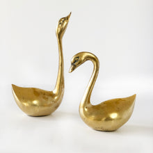 Load image into Gallery viewer, &quot;Honk, Honk&quot; vintage brass swan duo
