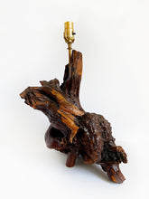 Load image into Gallery viewer, Mid-Century Burl Wood Lamp
