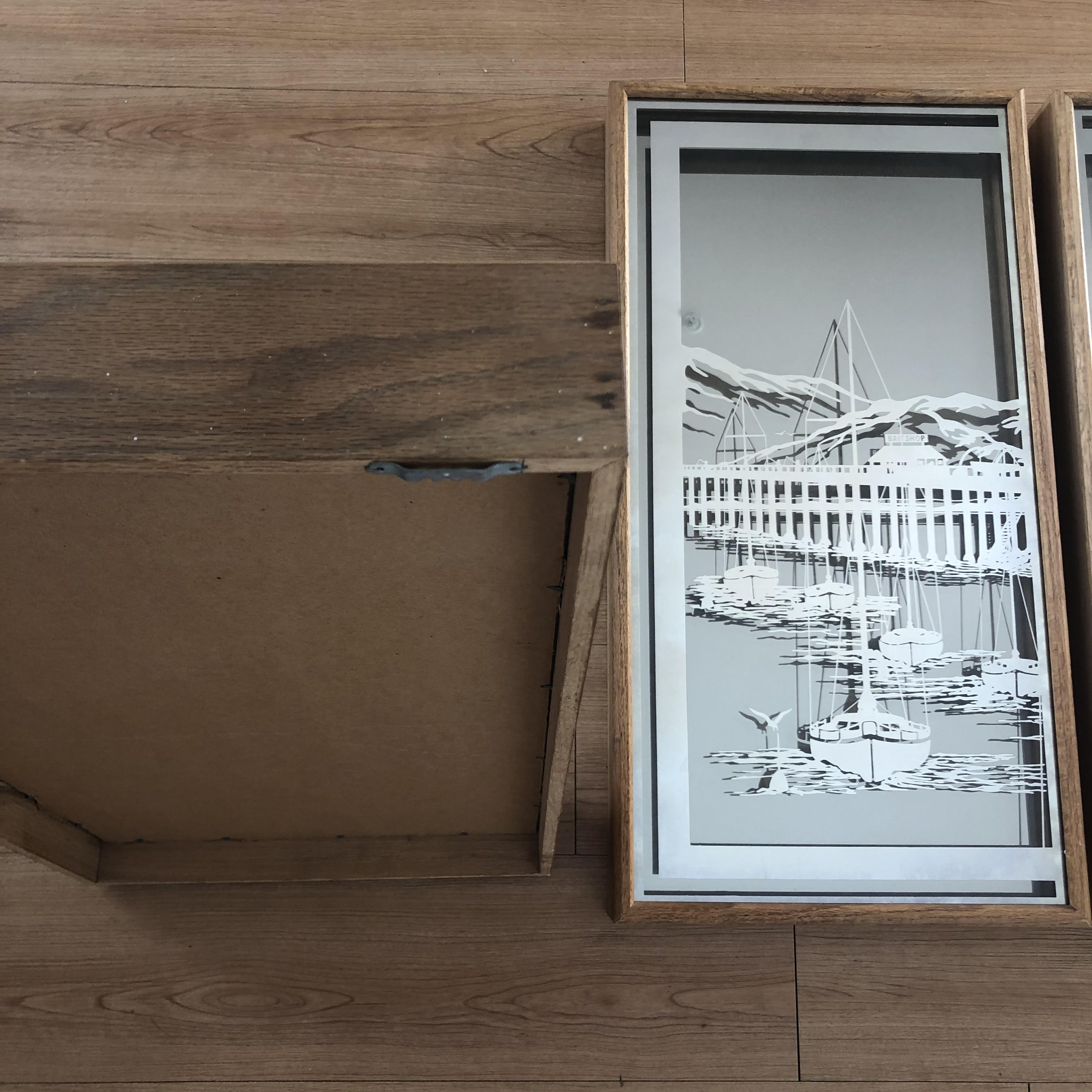 "Sail Away" 1970's Frosted Mirror c