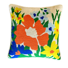 Load image into Gallery viewer, &quot;Vera&quot; Vintage Floral Needlepoint Pillow
