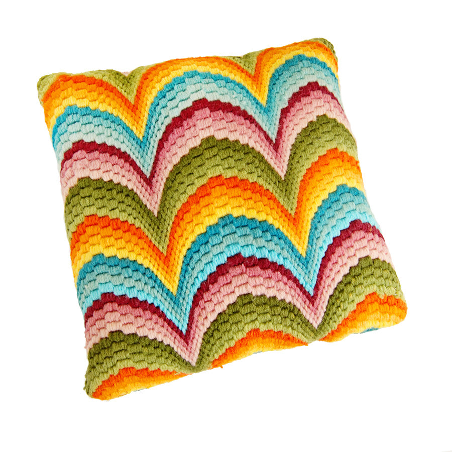 1970's Rainbow Bargello Pillow