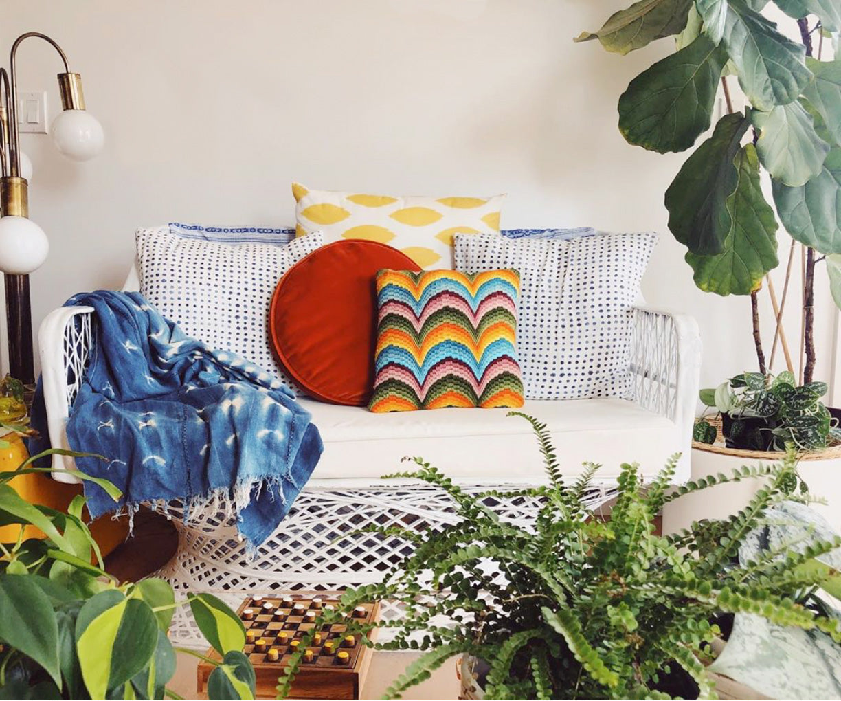 1970's Rainbow Bargello Pillow
